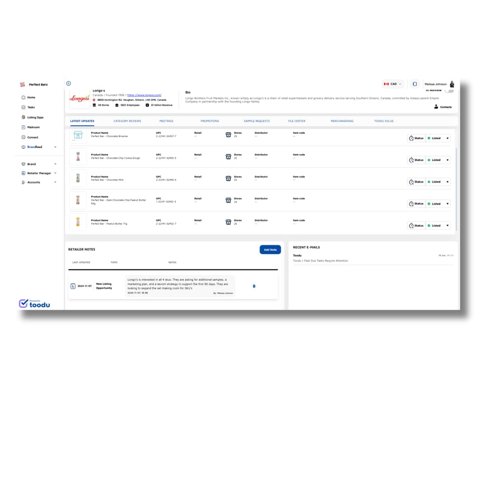 Retailer Dashboards & Account Execution